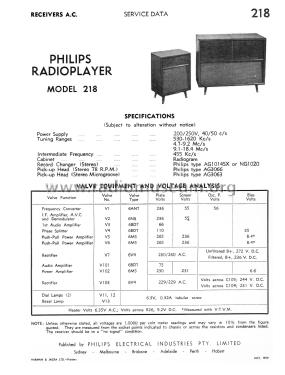 Two-Unit Stereophonic 218; Philips Australia (ID = 2751861) Radio