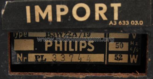 B3W22A /19; Philips Belgium (ID = 3017568) Radio