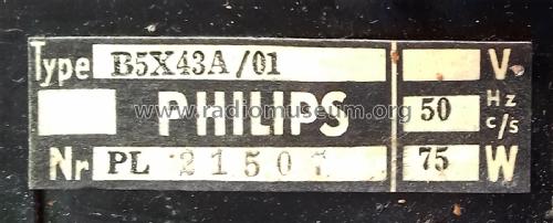 B5X43A /01 /74; Philips Belgium (ID = 2528973) Radio