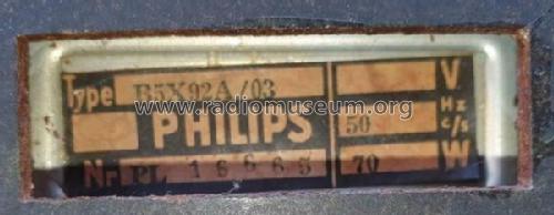 B5X92A /00 /03; Philips Belgium (ID = 2552740) Radio