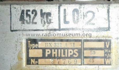 BX321A /51; Philips Belgium (ID = 3035248) Radio