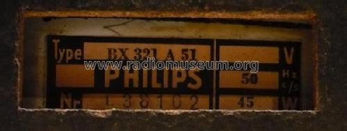 BX321A /51; Philips Belgium (ID = 3035249) Radio