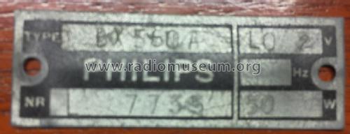 BX560A /00 /02; Philips Belgium (ID = 2521184) Radio