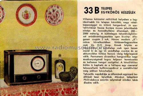 33B; Philips Hungary, (ID = 2227749) Radio