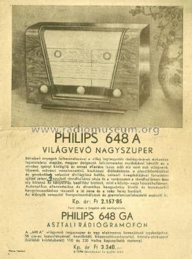 648GA; Philips Hungary, (ID = 2135019) Radio