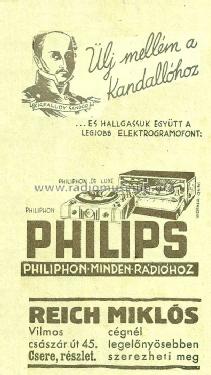 Philiphon de Luxe 1938; Philips Hungary, (ID = 1978578) Sonido-V