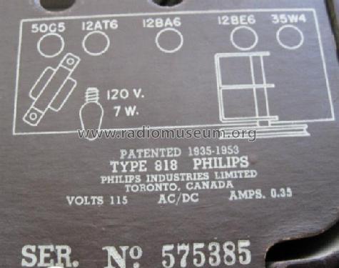 818 ; Philips Canada (ID = 649299) Radio