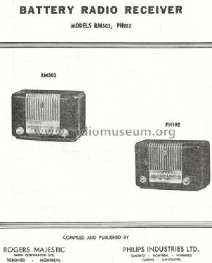 Battery Radio Receiver PH102; Philips Canada (ID = 826209) Radio