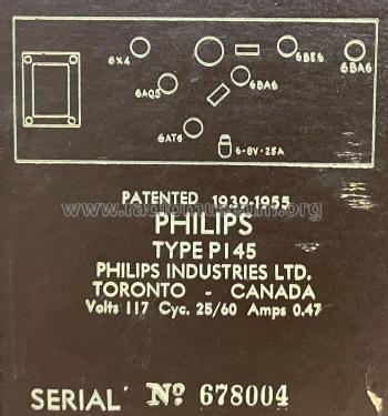 P145 ; Philips Canada (ID = 3108010) Radio