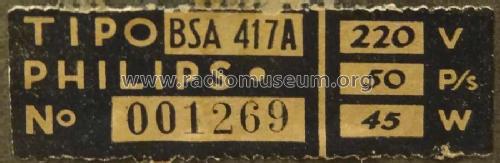 BSA417A; Philips Chilena S.A. (ID = 2070485) Radio