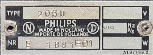 205U; Philips; Eindhoven (ID = 3099996) Radio