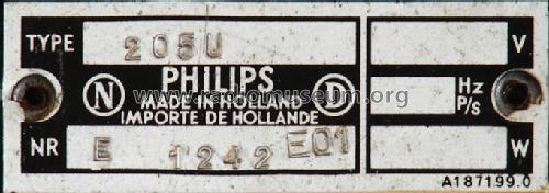 205U; Philips; Eindhoven (ID = 822219) Radio