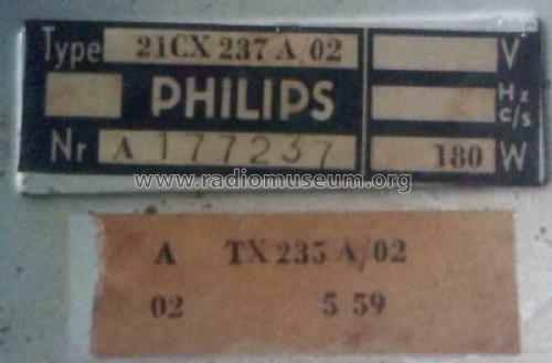 21CX237A /02; Philips; Eindhoven (ID = 1803749) Televisión