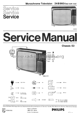 24B860 /00Z /22R /22Z Ch= E2; Philips; Eindhoven (ID = 1946934) Television