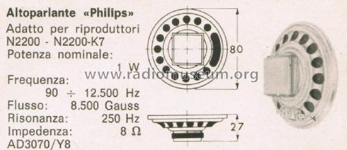 3 inch Round Standard Loudspeaker AD3070 /Y4 /Y8 /Y15 /Y25; Philips; Eindhoven (ID = 3090179) Parleur