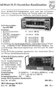Hi-Fi Endverstärker AG9007; Philips; Eindhoven (ID = 2379653) Verst/Mix