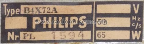 B4X72A; Philips Belgium (ID = 2526262) Radio