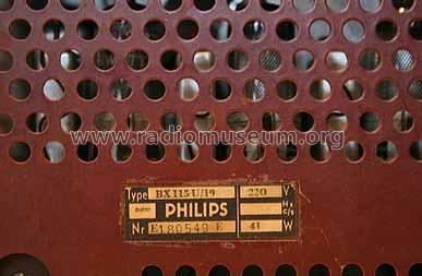 BX115U /19; Philips; Eindhoven (ID = 2382053) Radio