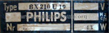 BX210U /19; Philips Belgium (ID = 624414) Radio