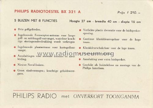 BX321A /10; Philips Belgium (ID = 423657) Radio