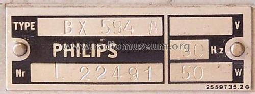 BX594A; Philips Belgium (ID = 770203) Radio