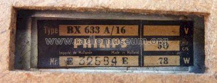 BX633A /16; Philips; Eindhoven (ID = 1213111) Radio