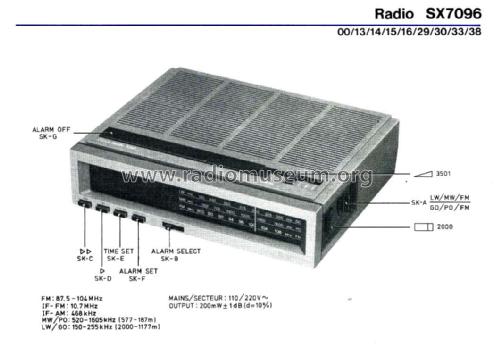 Clock-Radio SX7096 /16; Philips; Eindhoven (ID = 2206501) Radio