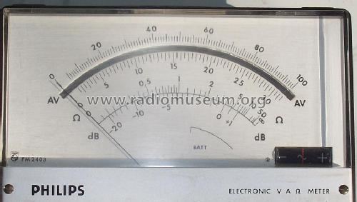 Electronic VAOhm-meter PM2403 /08; Philips; Eindhoven (ID = 1177576) Equipment