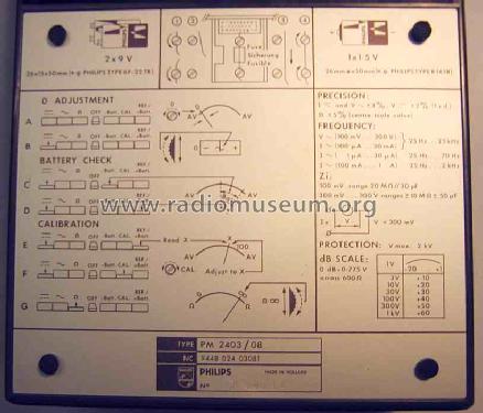 Electronic VAOhm-meter PM2403 /08; Philips; Eindhoven (ID = 442149) Equipment