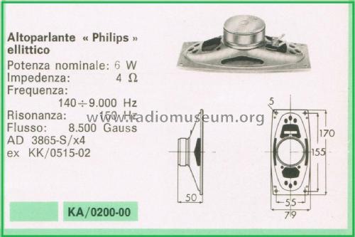 Elliptical-Speaker AD 3865-S/x4; Philips; Eindhoven (ID = 3098756) Speaker-P