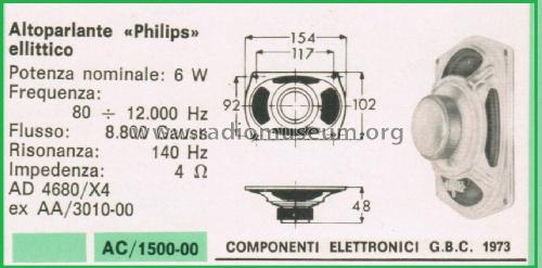 Elliptical Speaker AD 4680/X4; Philips; Eindhoven (ID = 3099369) Parleur