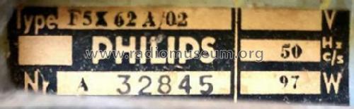 F5X62A /02; Philips; Eindhoven (ID = 2521148) Radio