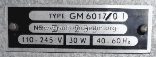 L.F. Versterker-Voltmeter - AF Amplifier-Voltmeter GM6017, GM6017 /01; Philips; Eindhoven (ID = 3089090) Equipment