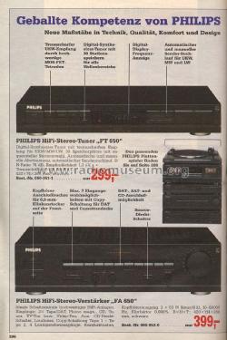 Integrated Stereo Amplifier 70FA650 /00R /05R; Philips; Eindhoven (ID = 1767404) Ampl/Mixer