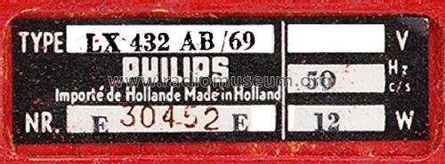 LX432AB /69; Philips; Eindhoven (ID = 1651072) Radio