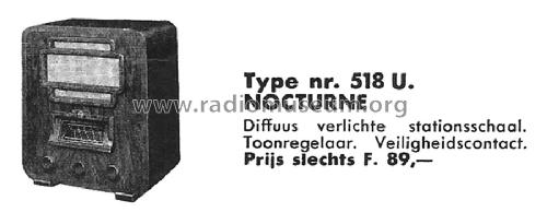 Nocturne 518U; Philips; Eindhoven (ID = 2015419) Radio