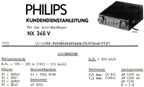 NX346V; Philips; Eindhoven (ID = 2282786) Car Radio