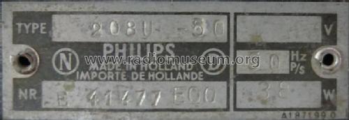 Philetta 208U-50; Philips; Eindhoven (ID = 2444820) Radio