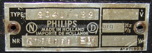 Philetta II 204U-32; Philips; Eindhoven (ID = 2319736) Radio