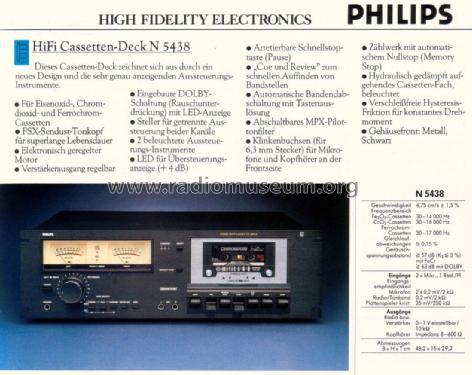 Stereo Cassette Recorder N5438; Philips; Eindhoven (ID = 2498317) R-Player