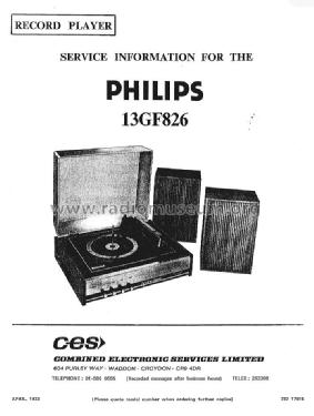 Stereo Record Player 13GF826; Philips Electrical, (ID = 2953004) R-Player