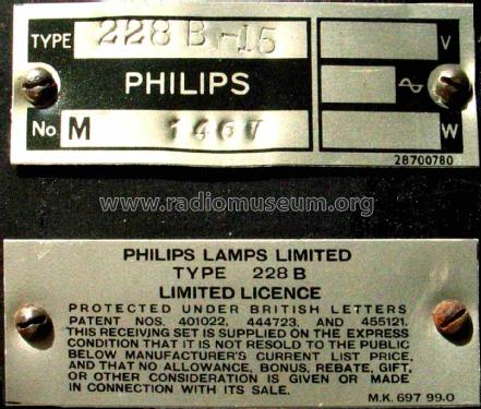 228B -15; Philips Electrical, (ID = 1856101) Radio