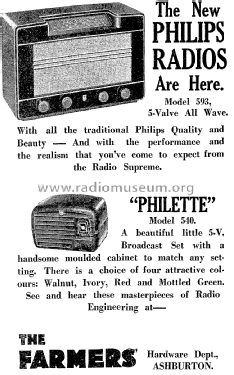 593; Philips Electrical (ID = 2857540) Radio