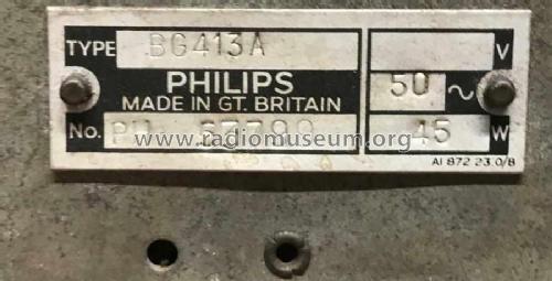 BG413A; Philips Electrical, (ID = 2636358) Radio