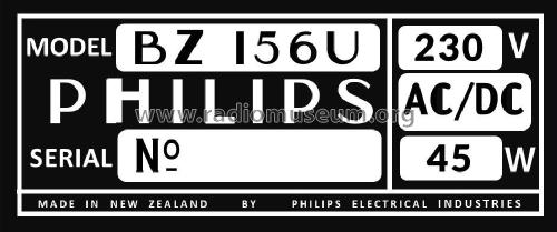 BZ156U; Philips Electrical (ID = 2932343) Radio