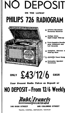 HZ726A; Philips Electrical (ID = 2905941) Radio