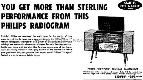 Newport Festival Hi-Z Stereogram F6Z56A; Philips Electrical (ID = 3088538) Radio