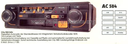 584 22AC584 /22; Philips France; (ID = 2389323) Car Radio