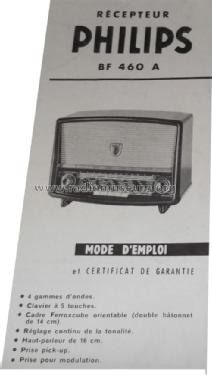 B4F60A - BF460A; Philips France; (ID = 1765902) Radio