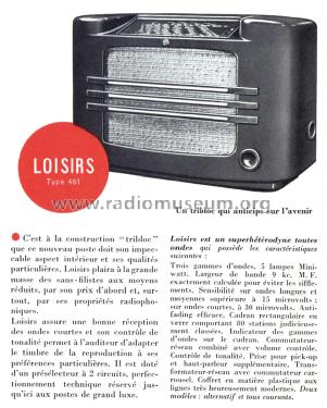 Loisirs 461U; Philips France; (ID = 2009189) Radio